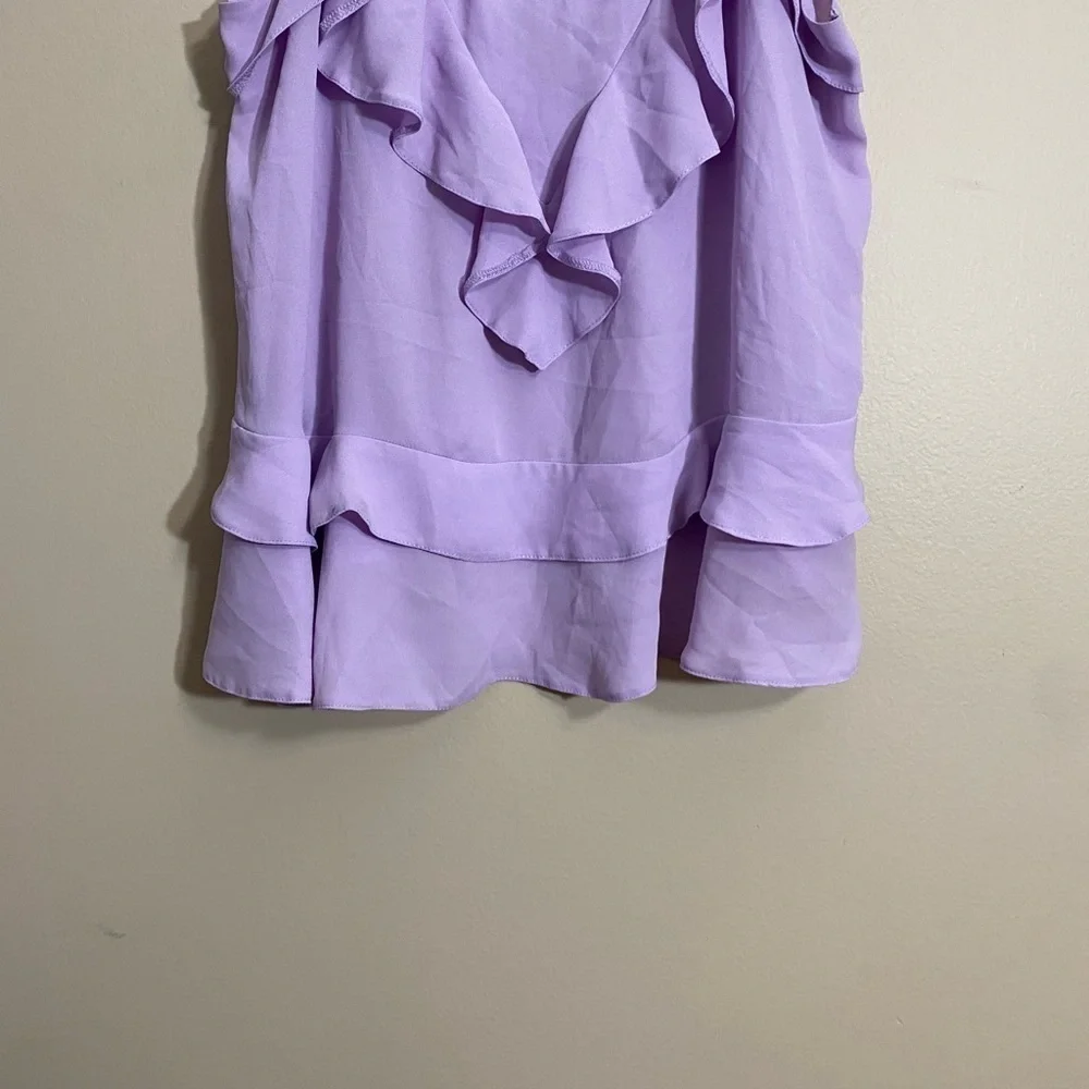 ASOS spaghetti strap lavender blouse ruffles size 8 - Picture 2 of 10